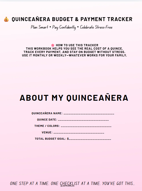 💰 Quinceañera Budget & Payment Tracker