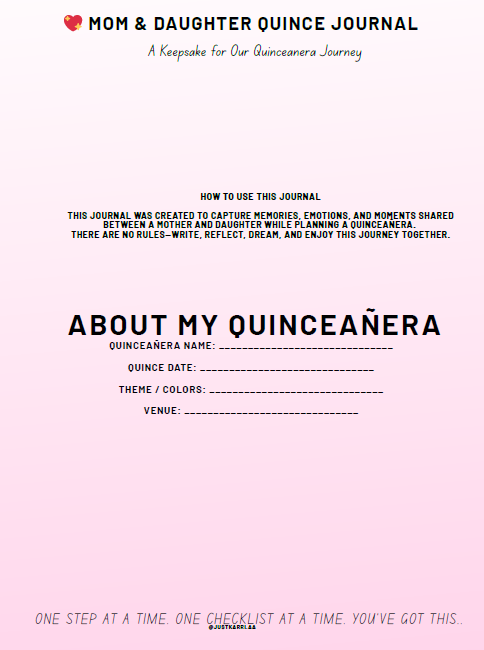 💖 MOM & DAUGHTER QUINCE JOURNAL